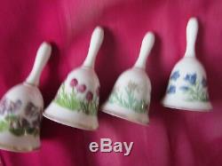 Franklin Mint Elevenalpine Flowers'' Miniature Porcelain Bell Collection/coa/ A