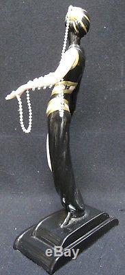 Franklin Mint Erte Figurine Pearls and Emeralds Hand Painted Porcelain No. P3904
