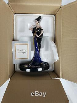 Franklin Mint Erte Moonlight Mystique Art Deco Porcelain Figure In Original Box