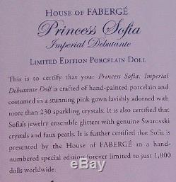 Franklin Mint FABERGE Doll Princess Sofia Porcelain withFABERGE EGG +COA NRFB NIB