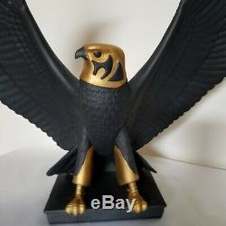 Franklin Mint FALCON OF THE NILE Statue 13 Black Porcelain 1988 Egyptian