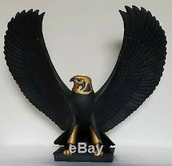 Franklin Mint FALCON OF THE NILE Statue 13 Black Porcelain 1988 Egyptian