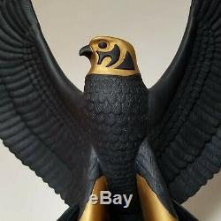 Franklin Mint FALCON OF THE NILE Statue 13 Black Porcelain 1988 Egyptian