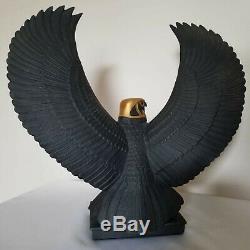 Franklin Mint FALCON OF THE NILE Statue 13 Black Porcelain 1988 Egyptian