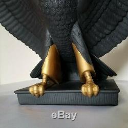 Franklin Mint FALCON OF THE NILE Statue 13 Black Porcelain 1988 Egyptian