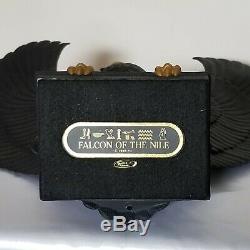 Franklin Mint FALCON OF THE NILE Statue 13 Black Porcelain 1988 Egyptian