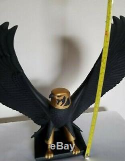 Franklin Mint FALCON OF THE NILE Statue 13 Black Porcelain 1988 Egyptian