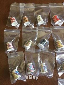 Franklin Mint FP 1983 American Heirloom Quilt Thimble Collection Lot of 25