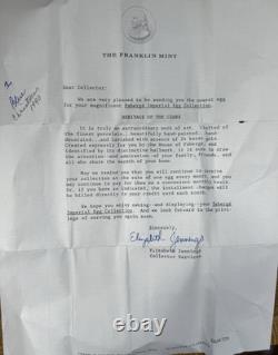 Franklin Mint Faberge Imperial Jeweled Egg HERITAGE OF THE CZARS