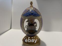 Franklin Mint Faberge Musical Carousel Porcelain Egg FLT44-TR