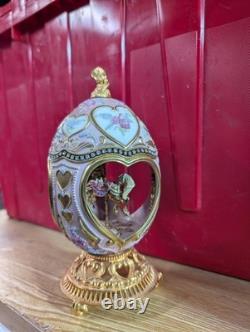 Franklin Mint Faberge Porcelain Musical Carousel Horse Egg Gold Accents