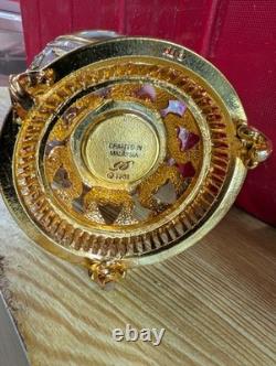 Franklin Mint Faberge Porcelain Musical Carousel Horse Egg Gold Accents