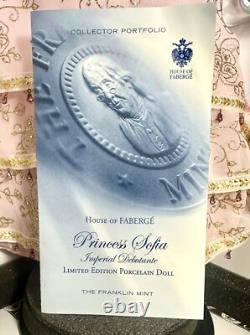 Franklin Mint Faberge Princess Sofia Porcelain Doll Imperial Debutante NIB Certs