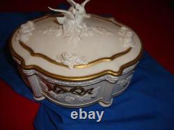 Franklin Mint Faberge Snow Dove Jewelry Music Box Porcelain 1991