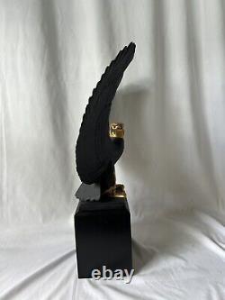 Franklin Mint Falcon of The Nile Rare Black Porcelain Statue Egypt
