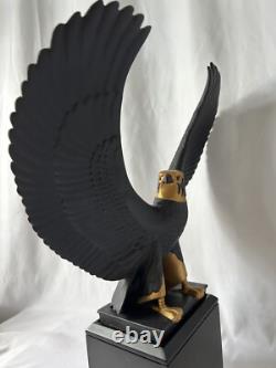 Franklin Mint Falcon of The Nile Rare Black Porcelain Statue Egypt