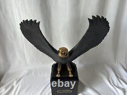 Franklin Mint Falcon of The Nile Rare Black Porcelain Statue Egypt