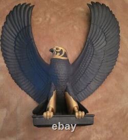 Franklin Mint Falcon of The Nile Rare Black Porcelain Statue Egypt Gold