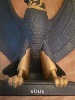 Franklin Mint Falcon of The Nile Rare Black Porcelain Statue Egypt Gold