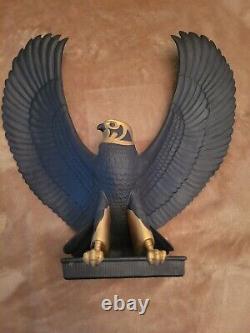 Franklin Mint Falcon of The Nile Rare Black Porcelain Statue Egypt Gold