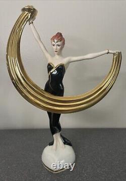 Franklin Mint Fine Porcelain Figurine 12 PROMISE OF GOLD Art Deco Style