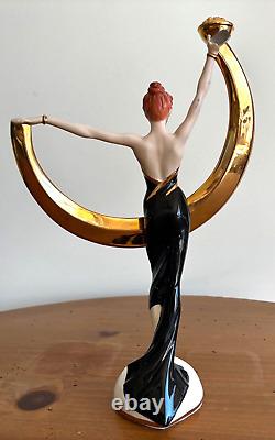 Franklin Mint Fine Porcelain Figurine 12 PROMISE OF GOLD Art Deco Style