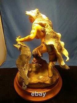 Franklin Mint Fine Porcelain Figurine Wolf Runner By Robert F. Murphy