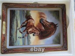 Franklin Mint Fine Porcelain Heirloom Horse Collector Plates 24K Gold