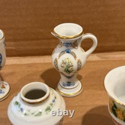 Franklin Mint Flowers, Victorian Months of the Year set Mini Vases 1982 set 12