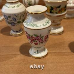 Franklin Mint Flowers, Victorian Months of the Year set Mini Vases 1982 set 12