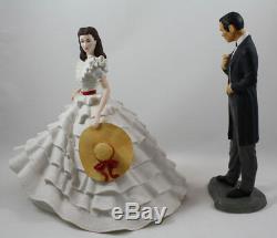 Franklin Mint GWTW Scarlett O'Hara & Rhett Butler Porcelain Figurines, 1987-89