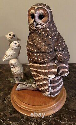 Franklin Mint George McMonigle Spotted Owl Bisque Porcelain Figure NO BOX