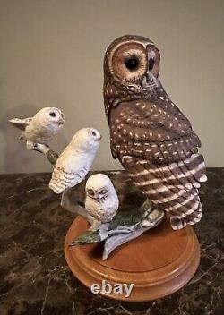 Franklin Mint George McMonigle Spotted Owl Bisque Porcelain Figure NO BOX