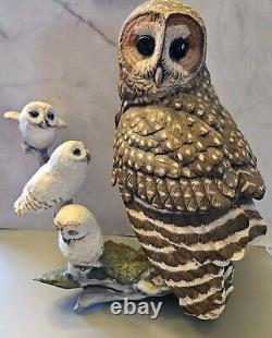 Franklin Mint George McMonigle Spotted Owl Bisque Porcelain Figure NO BOX/STAND