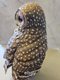 Franklin Mint George McMonigle Spotted Owl Bisque Porcelain Figure NO BOX/STAND