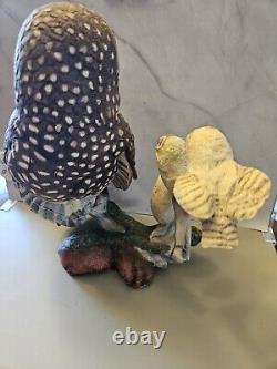 Franklin Mint George McMonigle Spotted Owl Bisque Porcelain Figure NO BOX/STAND
