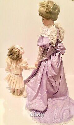 Franklin Mint Gibson Girl Promenade Porcelain Mother & Daughter Doll & COA