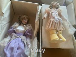 Franklin Mint Gibson Girl Promenade Porcelain Mother & Daughter Dolls New