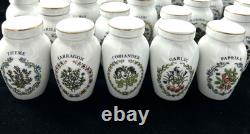 Franklin Mint Gloria Concept Porcelain Spice Jar Set of 24 White Gold 1985