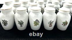 Franklin Mint Gloria Concept Porcelain Spice Jar Set of 24 White Gold 1985