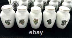 Franklin Mint Gloria Concept Porcelain Spice Jar Set of 24 White Gold 1985