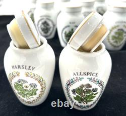 Franklin Mint Gloria Concept Porcelain Spice Jar Set of 24 White Gold 1985