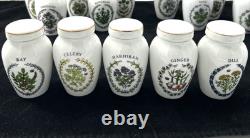 Franklin Mint Gloria Concept Porcelain Spice Jar Set of 24 White Gold 1985