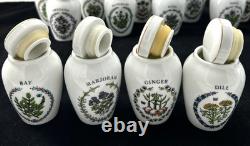 Franklin Mint Gloria Concept Porcelain Spice Jar Set of 24 White Gold 1985