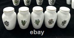 Franklin Mint Gloria Concept Porcelain Spice Jar Set of 24 White Gold 1985