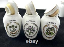 Franklin Mint Gloria Concept Porcelain Spice Jar Set of 24 White Gold 1985