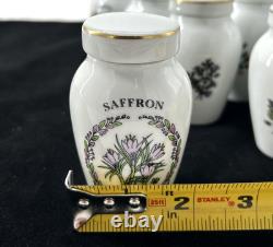 Franklin Mint Gloria Concept Porcelain Spice Jar Set of 24 White Gold 1985