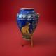 Franklin Mint Golden Vase of Bast Porcelain 23Kt Gold Decoration Egyptian Cat