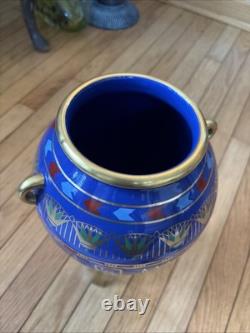 Franklin Mint Golden Vase of Bast Porcelain 23Kt Gold Decoration Egyptian HORUS