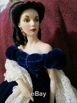Franklin Mint Gone With The Wind Scarlet O'Hara Blue Portrait 18 Porcelain Doll